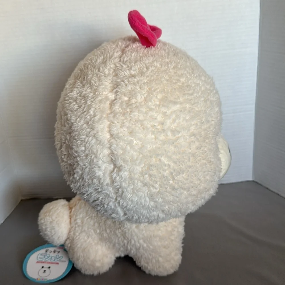 Amuse Moff Moff Bichon Plush Dog Stuffed Animal Fuzzy Pink Bow With Tags 13.5”